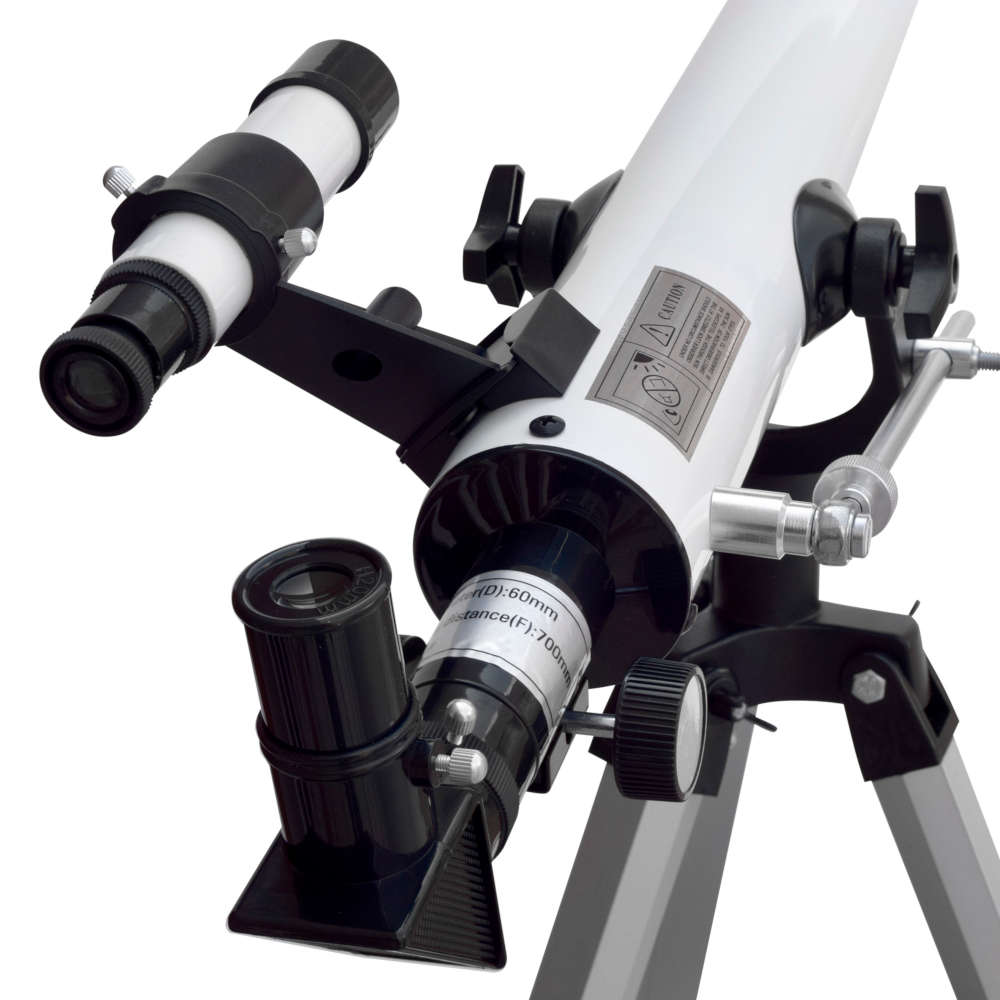 Telescopio Refractor con montura altazimutal, amp.525 x, 700 mm x 60 mm, blanco